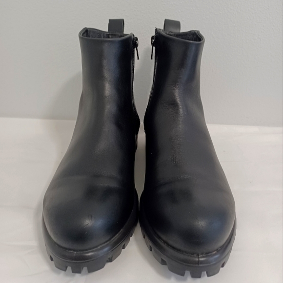 Ecco Shoes Ecco Hydro Max Ankle Boots Black Leather Side Zipper